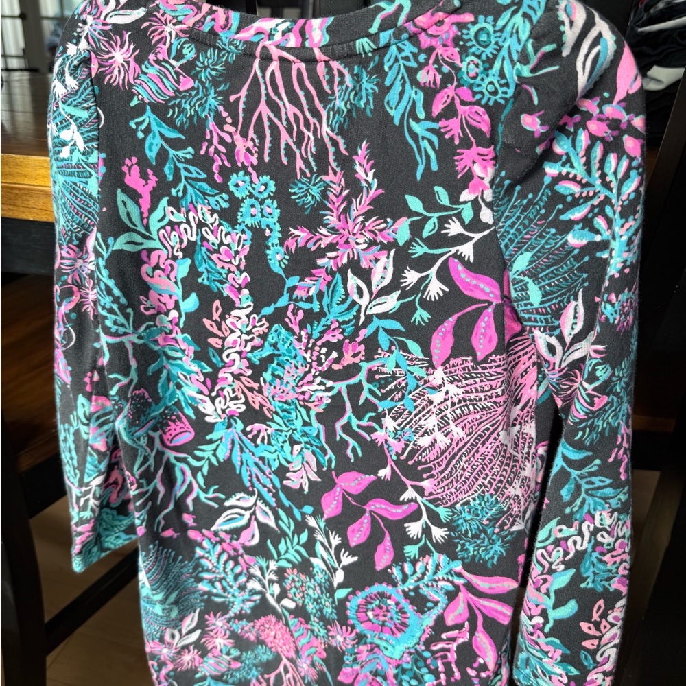 Girls L Lilly Pulitzer Floral Patterned Long Sleeve Dress
